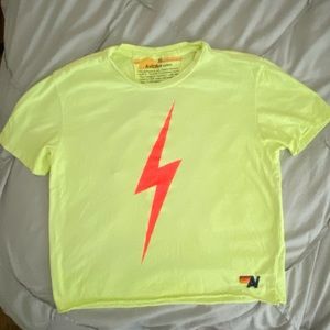 aviator nation neon yellow lightning bolt tee!